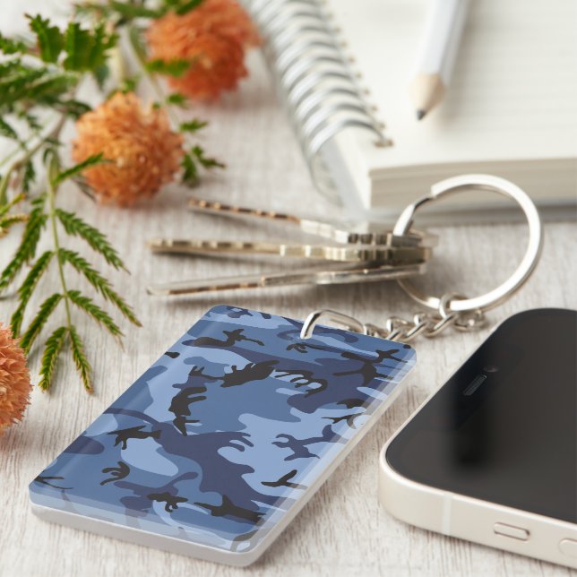 Blue Camouflage, Militär, Armee Schlüsselanhänger (Vorderseite rechts)