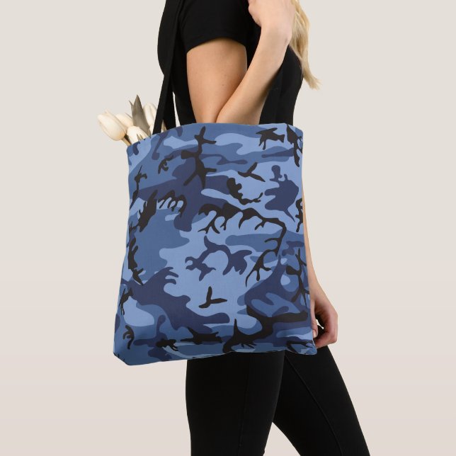 Blue Camouflage, Militär, Armee Tasche (Von Nahem)