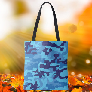 Blue Camouflage Stilvolle Preppy Camouflage Carrya Tasche
