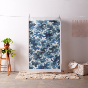Blue Camouflage Stoff