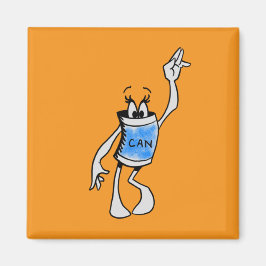 Blue Can Creature Square Magnet