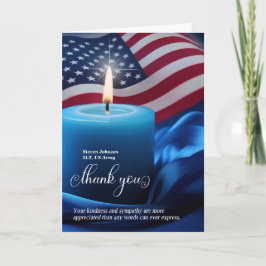 Blue Candle American Flag Beileid Dankeskarte
