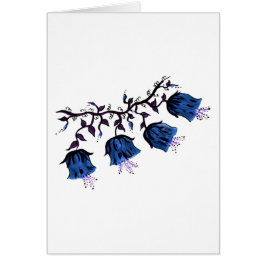 Blue Canterbury Bells Vine Flowers Carte de sympat