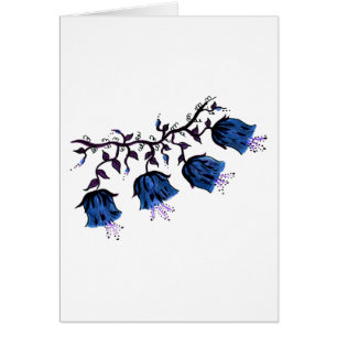 Blue Canterbury Bells Vine Flowers Carte de sympat