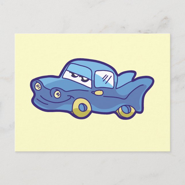 Blue Car Tshirts und Geschenke Postkarte (Vorderseite)