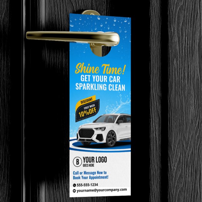 Blue Car Wash Auto im Detail Auto Reinigung Waxen Türanhänger (Von Creator hochgeladen)