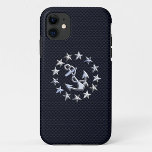 Blue Carbon Fiber Style Chrome like Yacht Flag Case-Mate iPhone Hülle