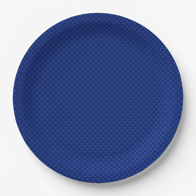 Blue Carbon Fibre like Print Decor Pappteller (Vorderseite)