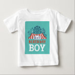 Blue Carnival Circus Baby Birthday Kids House Part T-shirt<br><div class="desc">Geburtstage sind ein jährlicher Meilenstein, auf den wir uns freuen. Beginnen Sie diese monumentale Feier mit unserem Karneval Circus Baby Birthday Kids House Party Design Geburtstagsgeschenke. Personalisieren Sie es mit den Party-Details! Wir hoffen, dass unser Carnival Circus Baby Birthday Kids House Party Design Ihr Party so erfreut wie es uns...</div>
