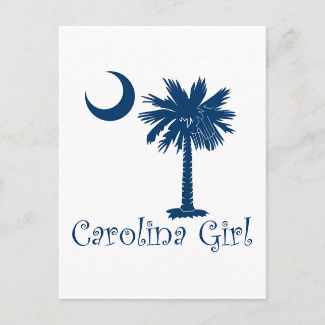 Blue Carolina Girl Palmetto Postkarte (Vorderseite)