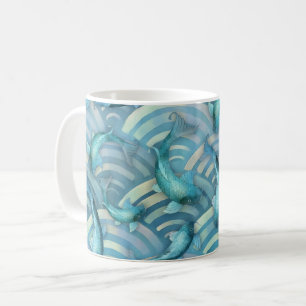 Blue Carp Koi Fischmuster Kaffeetasse