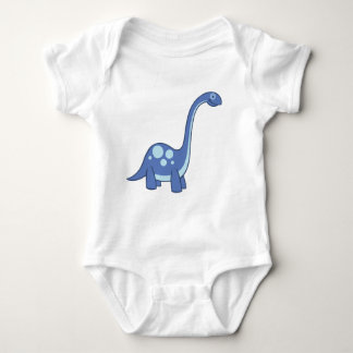 Blue Cartoon Apatosaurua Dinosaur Baby One-Piece Strampler