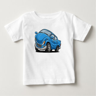 Blue Cartoon Car Baby T-shirt