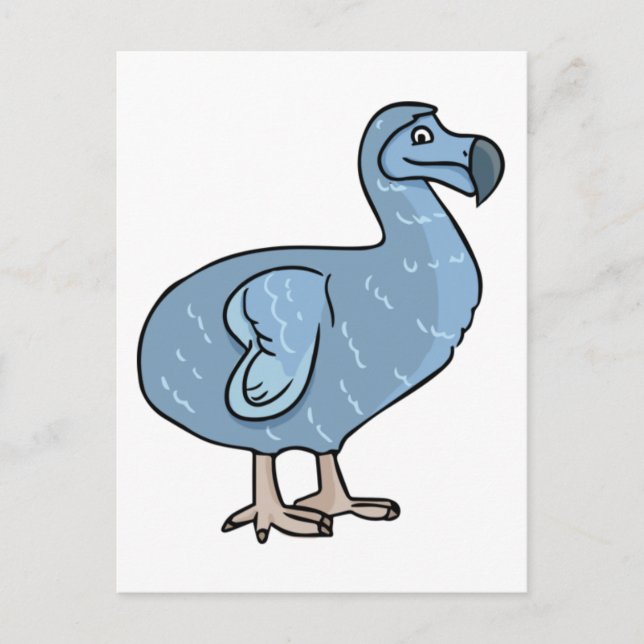 Blue Cartoon Dodo Bird Postkarte (Vorderseite)
