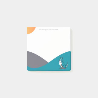 Blue Cartoon Dog Drawing Post-It Notes Klebezettel