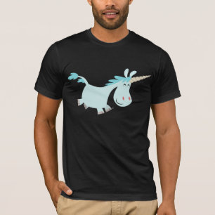 Blue Cartoon Unicorn T - Shirt