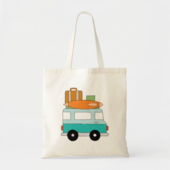 Blue Cartoon Van Best Family Adventure Vacations Tragetasche (Vorne)