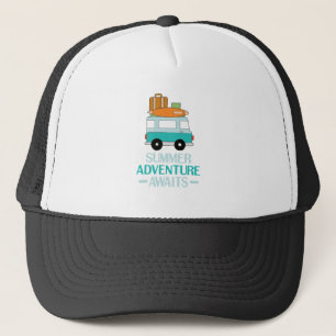 Blue Cartoon Van Best Family Adventure Vacations Truckerkappe
