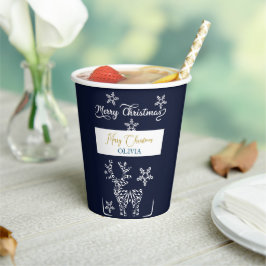 Blue Carved Weihnachtsschmuck Pappbecher