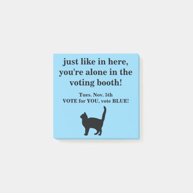 Blue Cat 2 Post-It Notes abstimmen Post-it Klebezettel (Vorderseite)