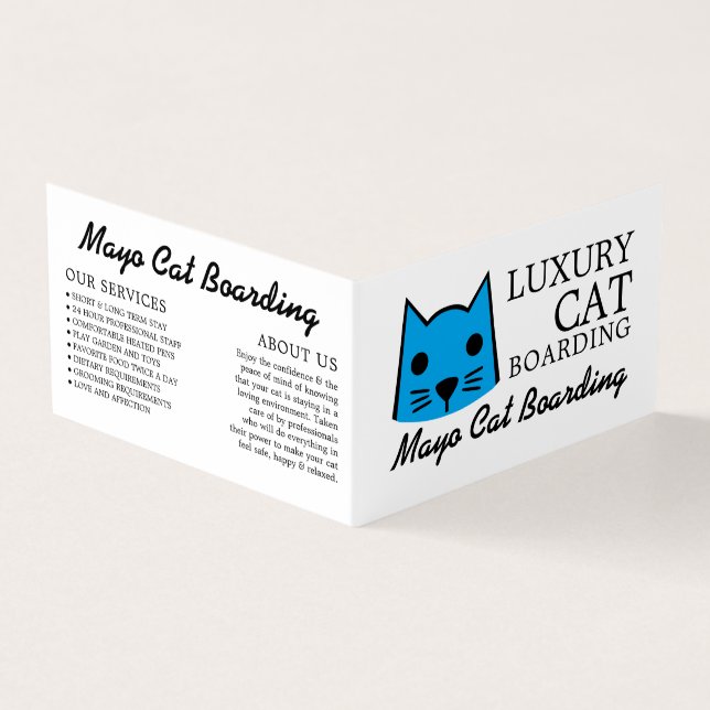 Blue Cat, Cat Boarding, Cattery im Detail Visitenkarten (Vorderseite)