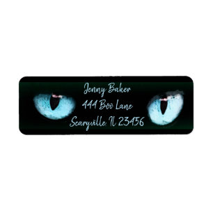 Blue Cat Eyes Halloween Spooky Black