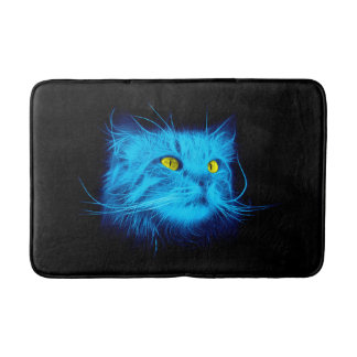 Blue Cat Face Badematte