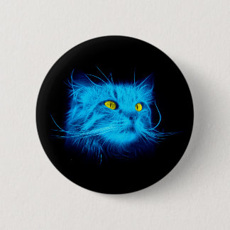 Blue Cat Face Button