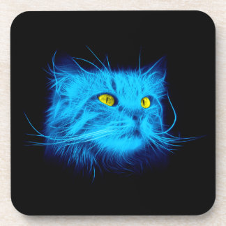 Blue Cat Face Getränkeuntersetzer