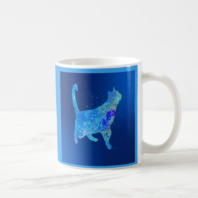 Blue Cat Heading Home Kaffeetasse (Rechts)