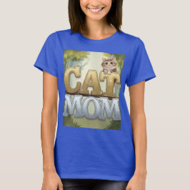 Blue Cat Mama T - Shirt