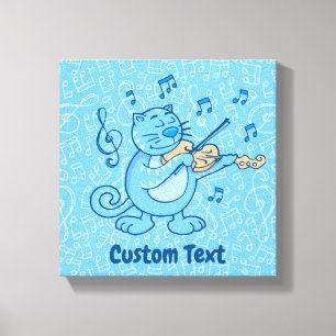 Blue Cat mit Violin Canvas Print Leinwanddruck