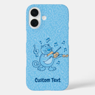 Blue Cat mit Violin iPhone Case