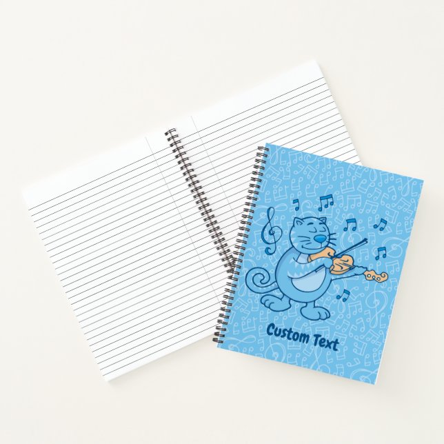 Blue Cat mit Violin-Notebook Notizbuch (Innenseite)