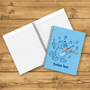 Blue Cat mit Violin-Notebook Notizbuch