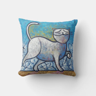 Blue Cat Picasso at Moonlight Decorative Throw Pil Kissen