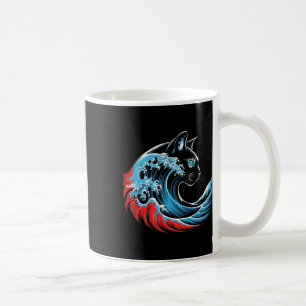 Blue Cat Wave for Kamala 47 Funny Cat Ladys 2024 Kaffeetasse