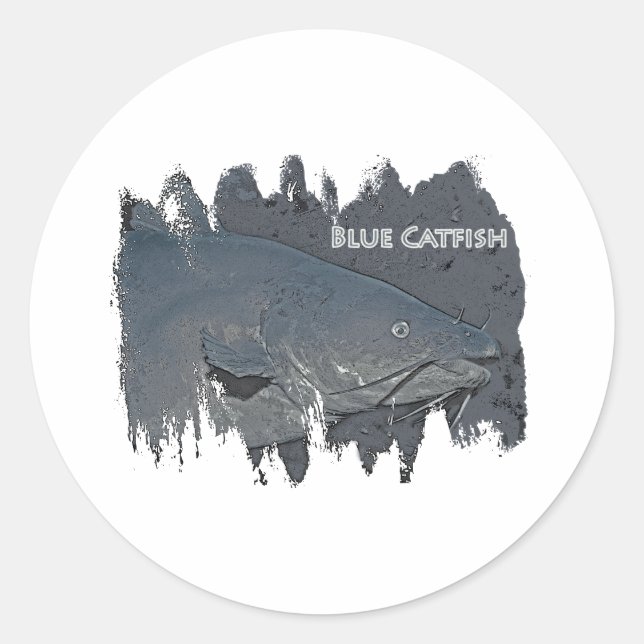 Blue Catfish Logo Runder Aufkleber (Vorderseite)