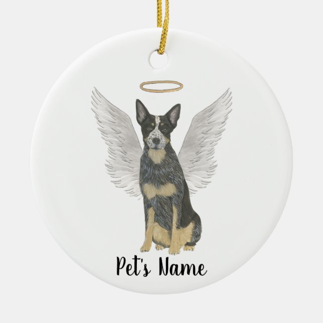 Blue Cattledog Heeler Beileid Memorial Keramik Ornament (Vorne)