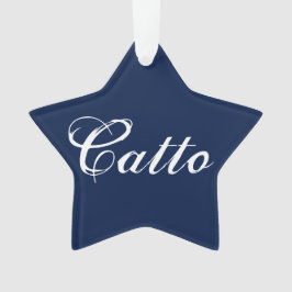 Blue Catto Star Ornament