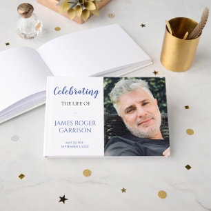 Blue Celebration of Life Memorial Photo Livre d'or