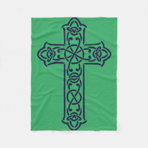 Blue Celtic High Cross Fleecedecke