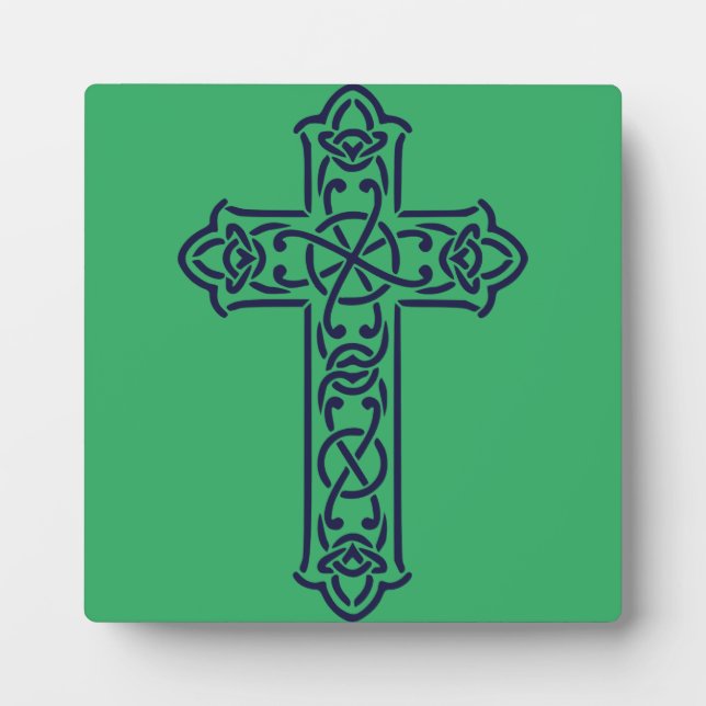 Blue Celtic High Cross Fotoplatte (Vorderseite)