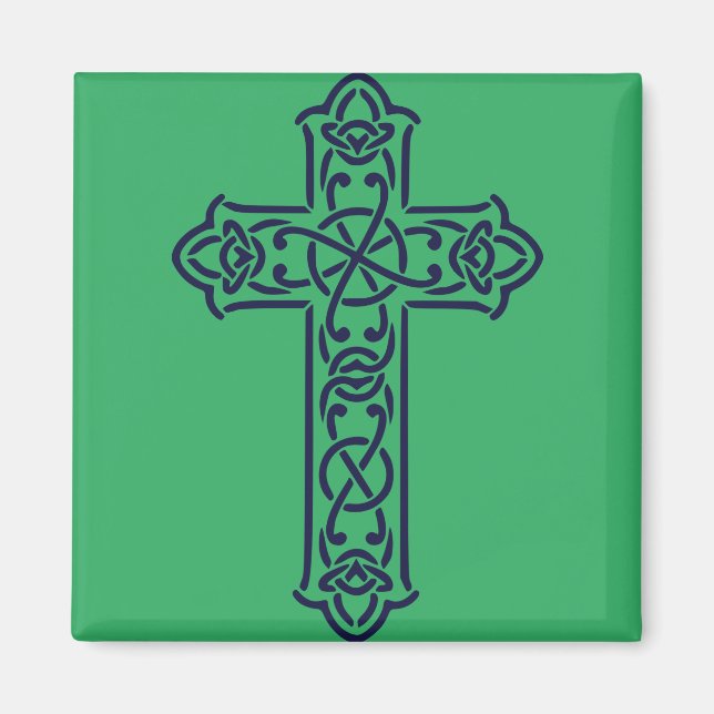 Blue Celtic High Cross Magnet (Vorne)