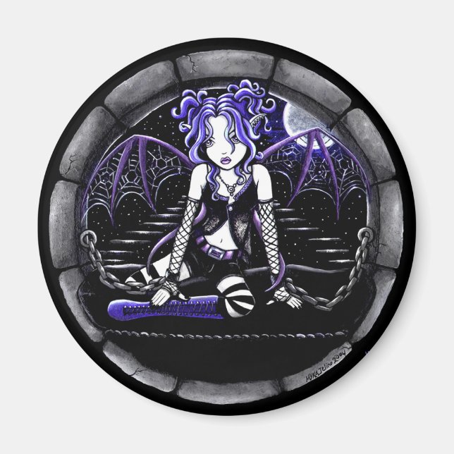 "Blue Chained" Gothic Fairy Art Magnete Magnet (Vorne)