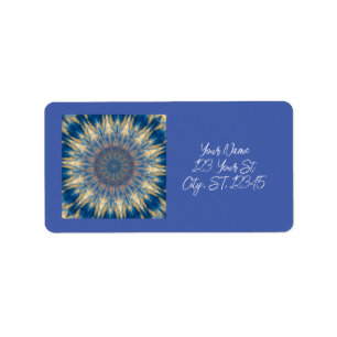 Blue Chakra Kaleidoskop Thunder_Cove Adressaufkleber