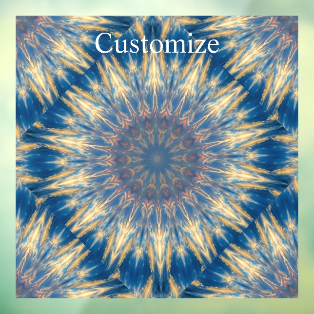 Blue Chakra Kaleidoskop Thunder_Cove Fensteraufkleber (Blatt 3)
