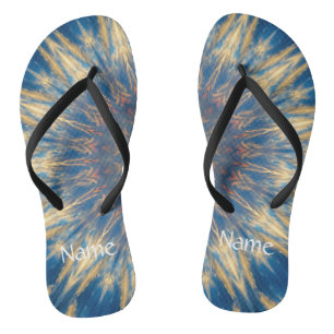 Blue Chakra Kaleidoskop Thunder_Cove Flip Flops