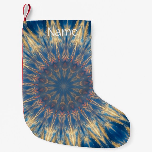 Blue Chakra Kaleidoskop Thunder_Cove Kleiner Weihnachtsstrumpf (Vorderseite)