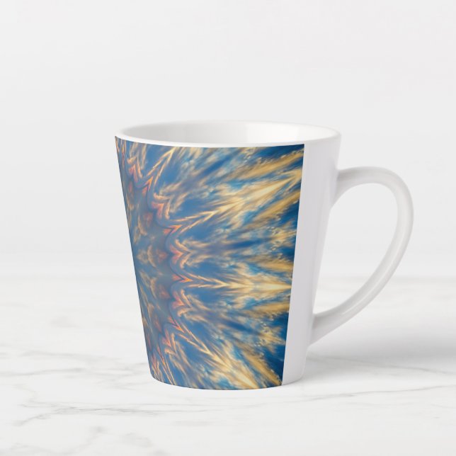 Blue Chakra Kaleidoskop Thunder_Cove Milchtasse (Rechts)
